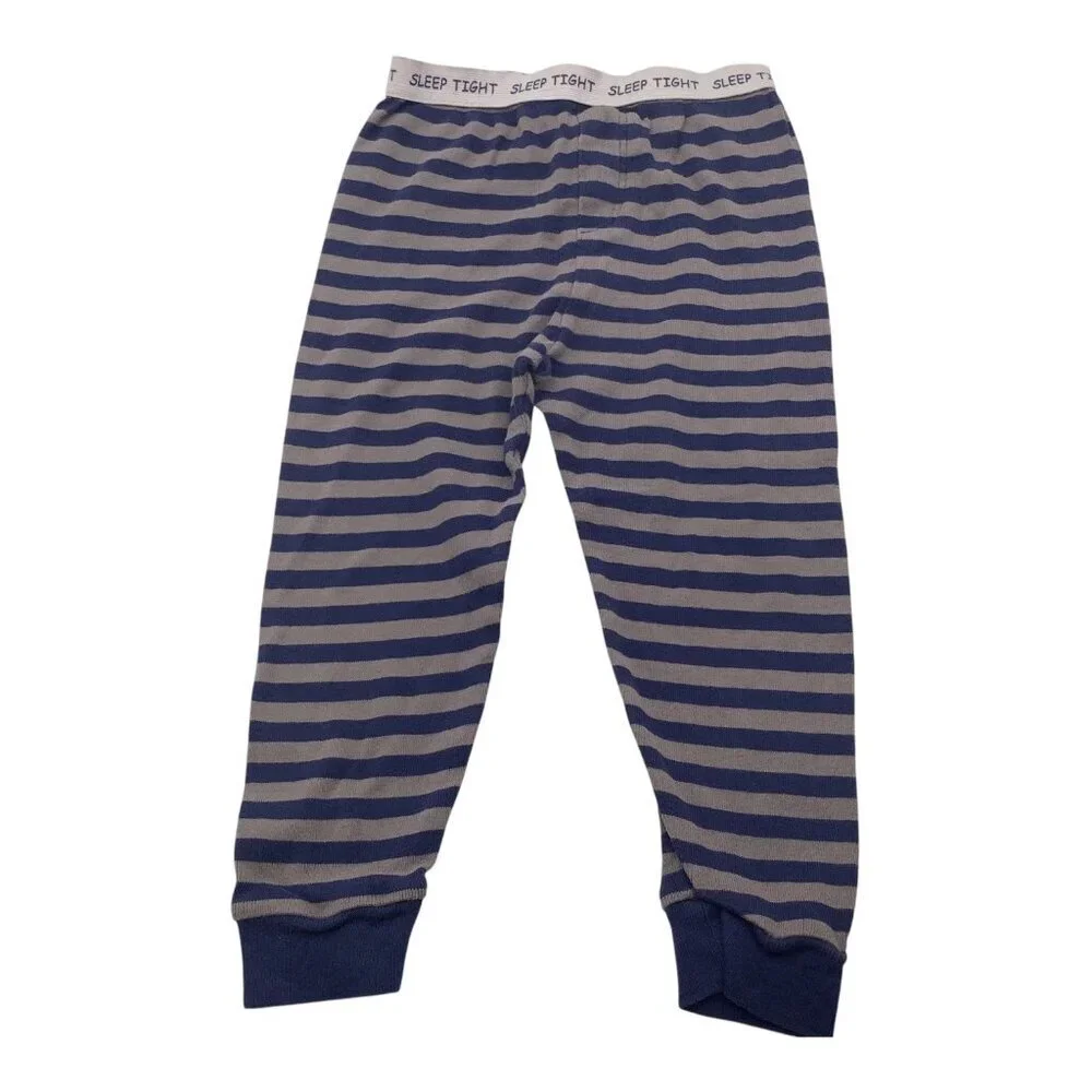 Sleep Tight Pajama Pants Grey & Blue Baby Girl Sz 24M‎ Striped Elastic Waistband